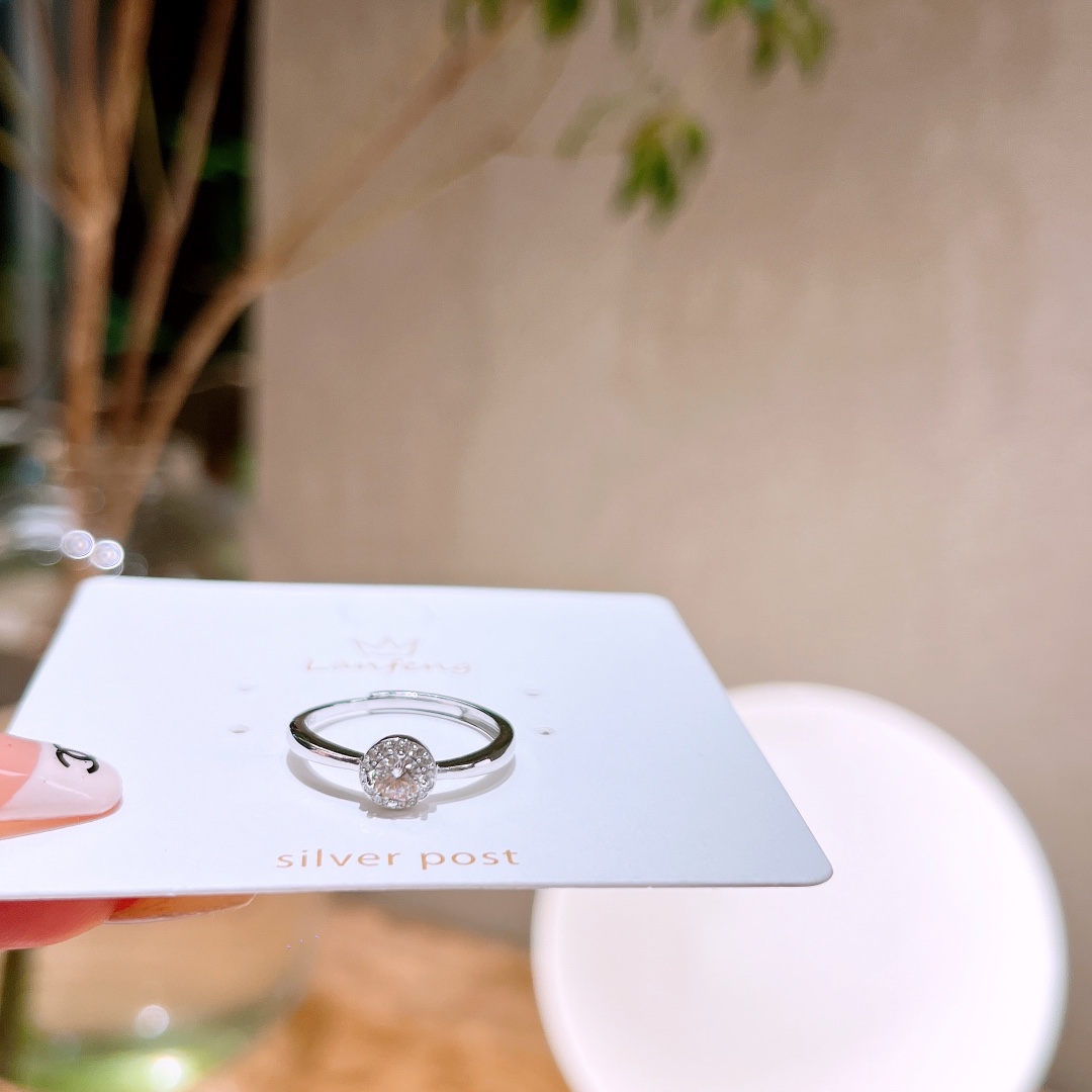 Solid Silver Moissanite Ring French Anniversary Silver