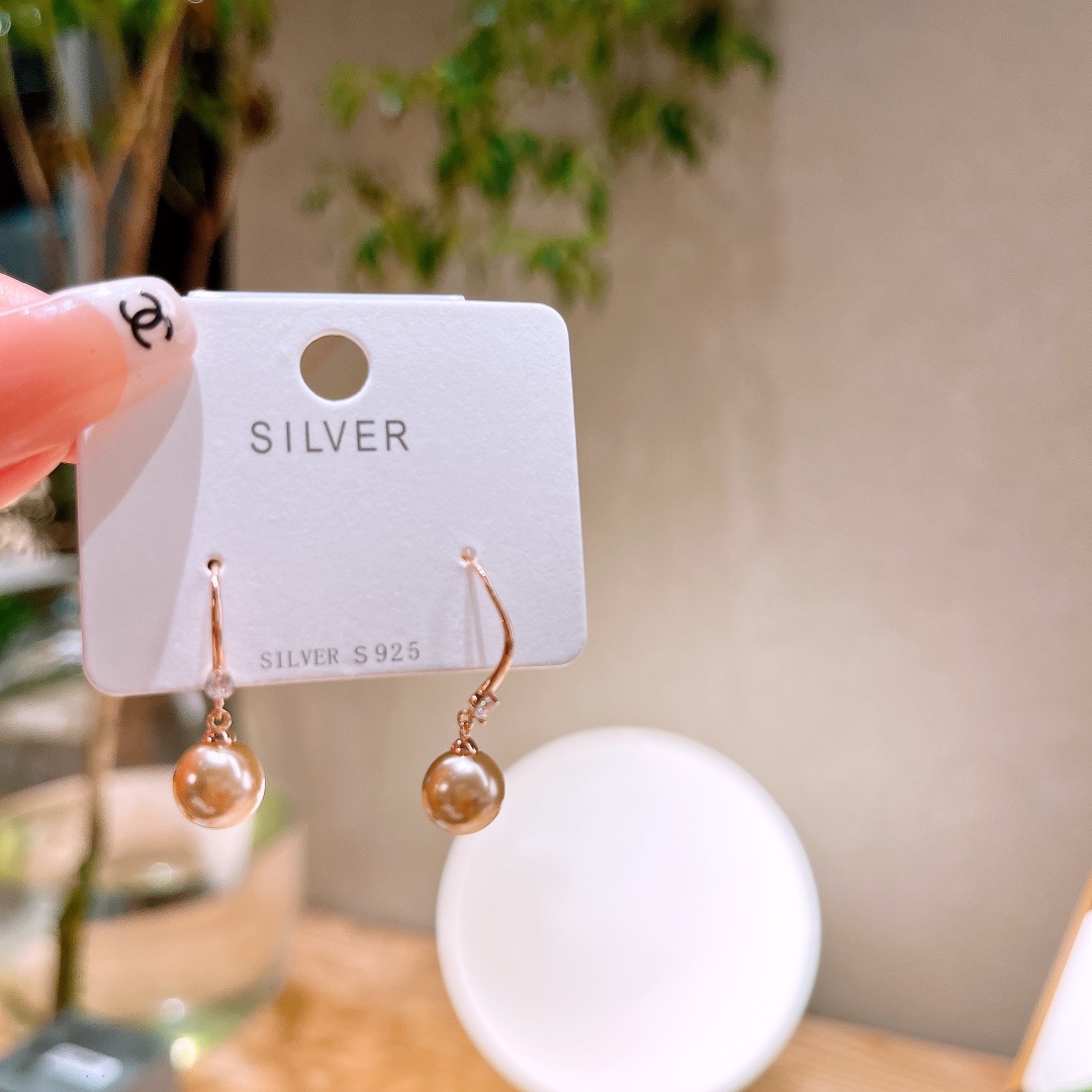 Low Allergy Silver Drop & Thread Earrings Lively Housewarming Gold