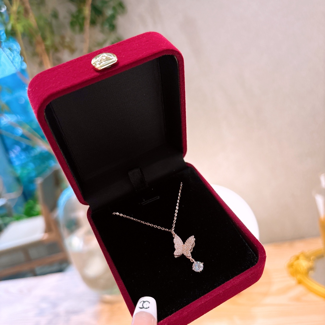 925 Silver Moissanite Necklace Chic Annual Party Silver