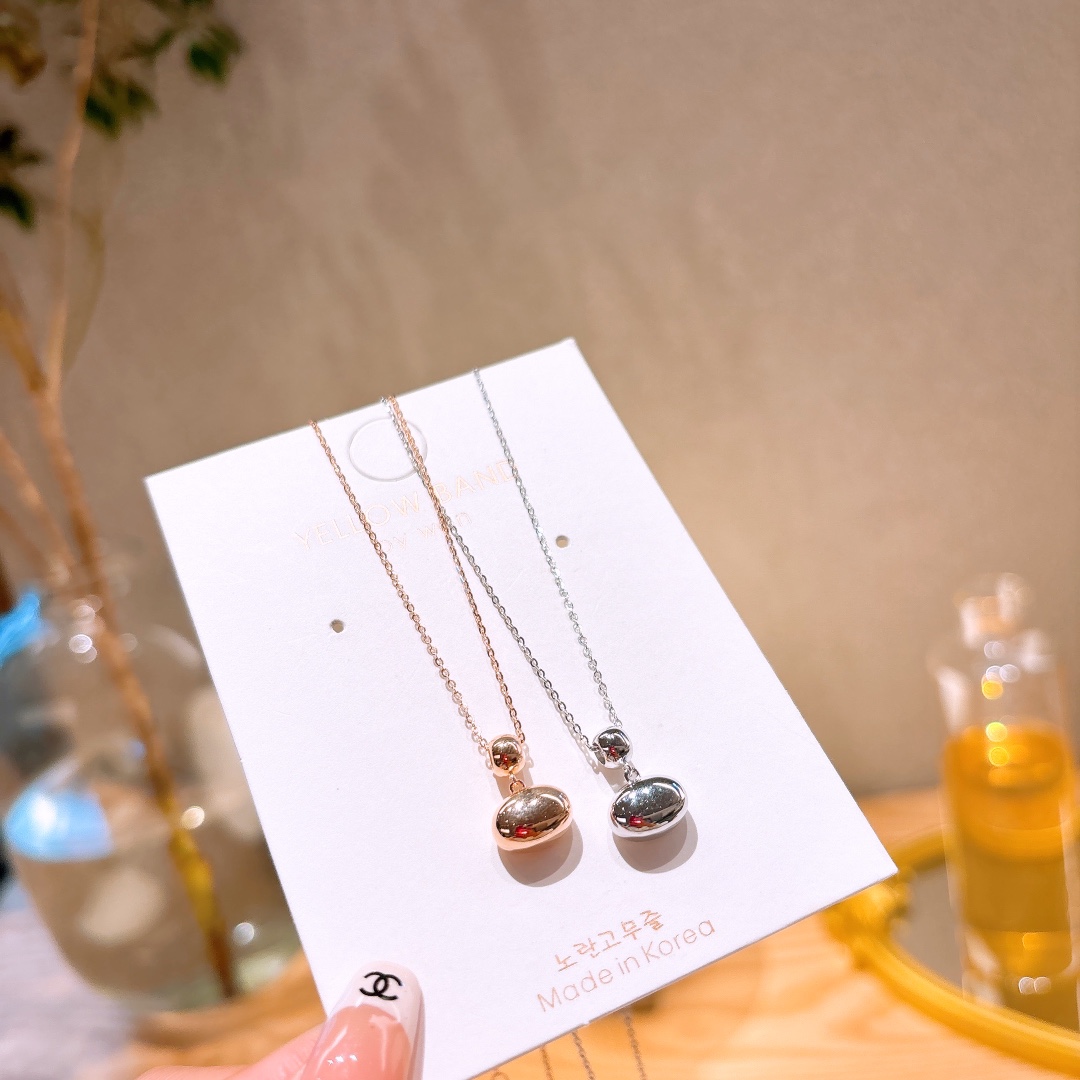 Solid Silver Necklace Fashion Engagement Gold