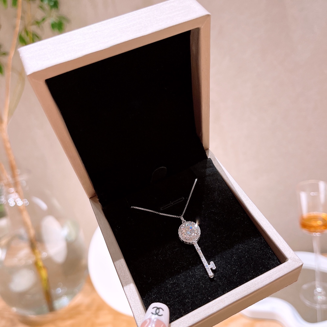 S925 Sterling Silver Moissanite Necklace Premium Wedding Silver