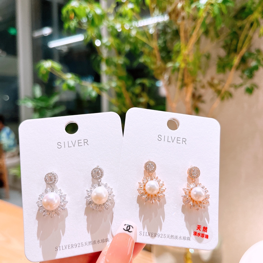 Hypoallergenic Silver Freshwater Pearl Studs Ultra Minimal Teacher's Day