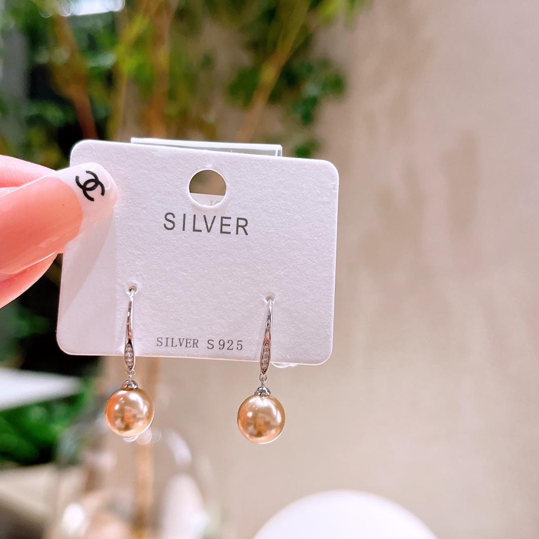 フレンチ高品質シルバードロップ＆スレッドイヤリングシルバー 日常使い