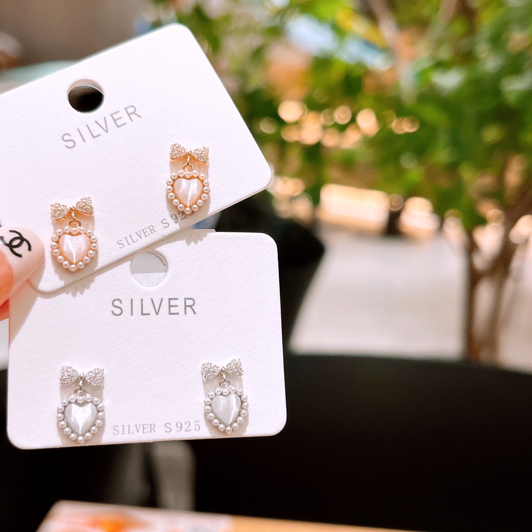 Feinsilber Ohrringe Rein Abschluss Silber