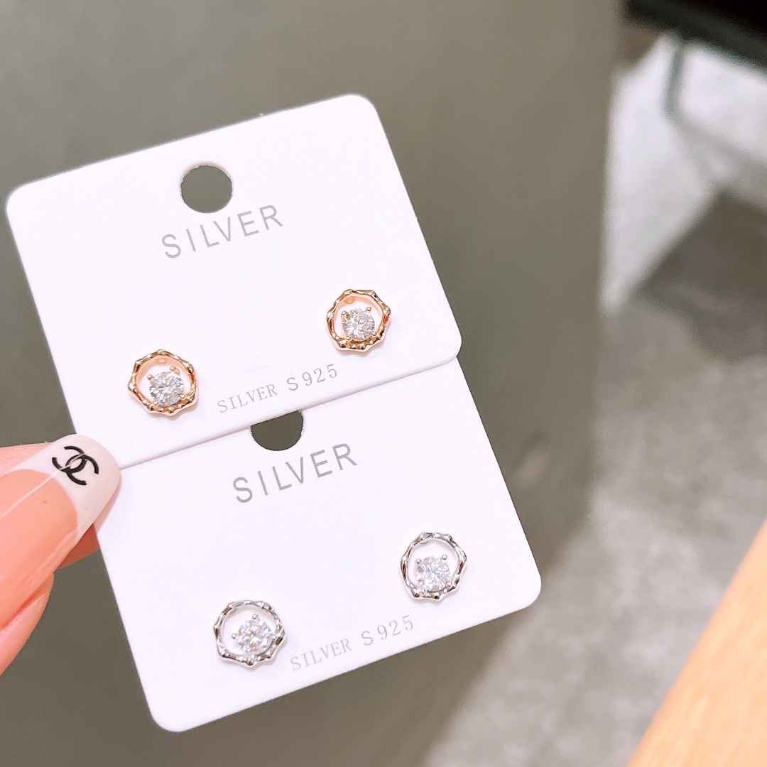 Hochglanzpoliertes Silber Ohrringe Minimalistisch Party Gold