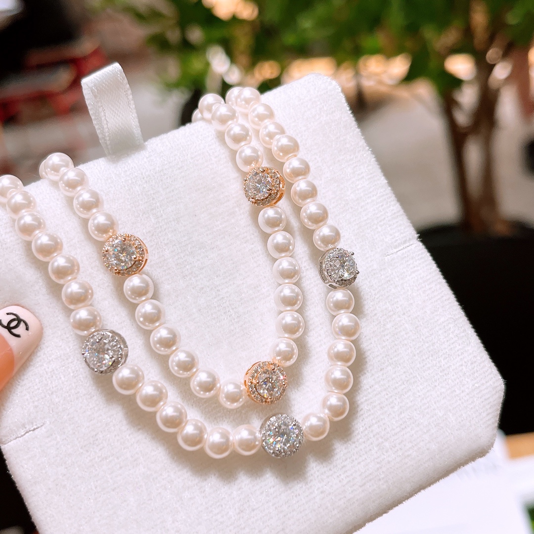 Hypoallergenes Silber Moissanit Kette Französisch Hochzeit Silber