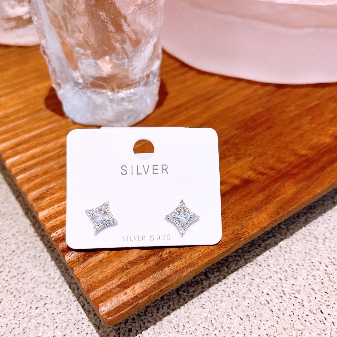 S925 Sterlingsilber Ohrringe Instagram-Stil Valentinstag Gold