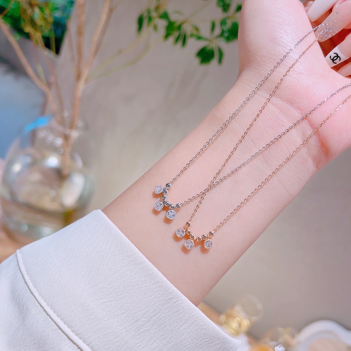 Hochglanzpoliertes Silber Kette Süß & cool Bankett Silber