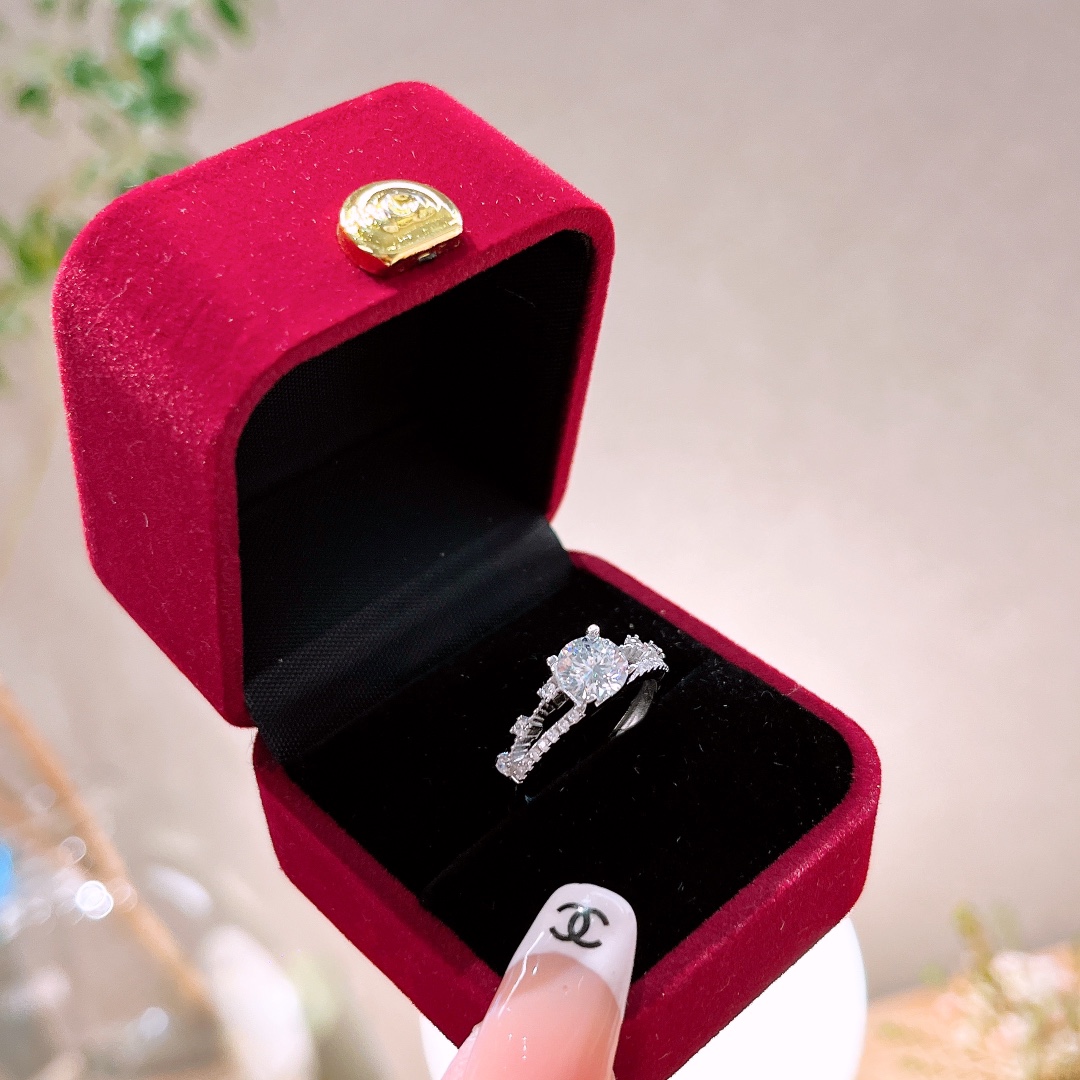 Nickel Free Silver Moissanite Ring Intellectual Bestie Gift Silver