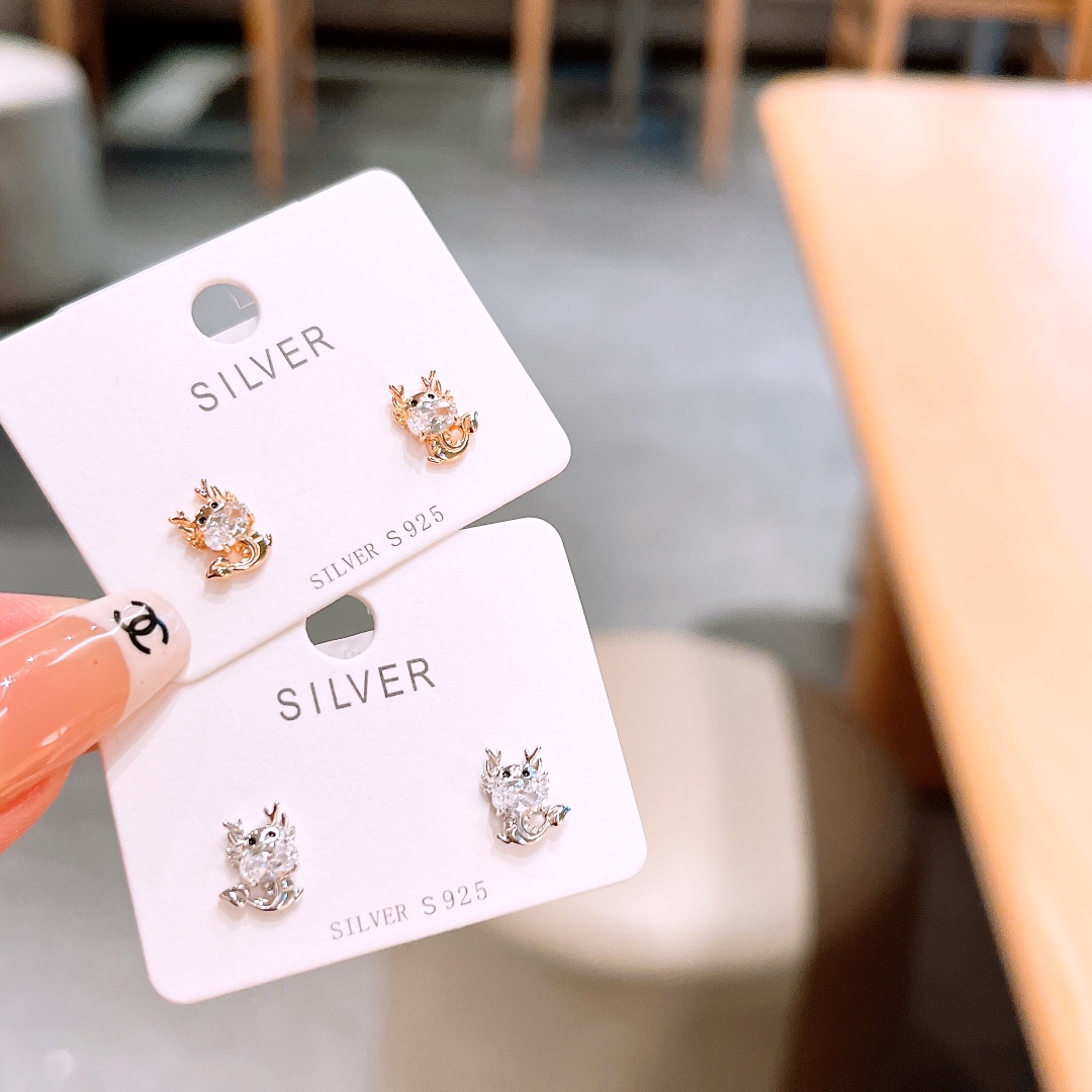 Low Allergy Silver Earrings Pure Spring Festival Gold