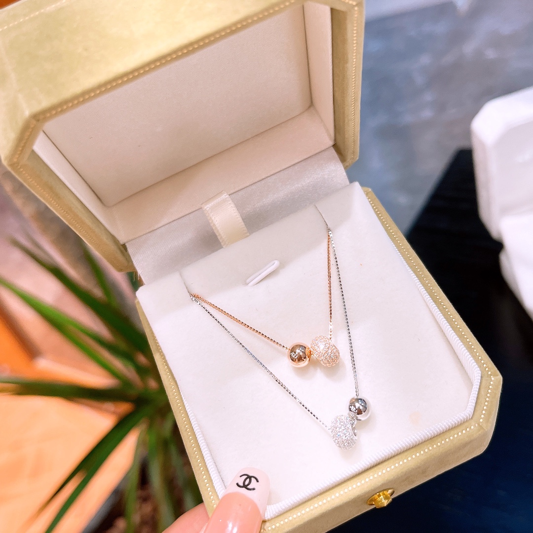 S925 Sterling Silver Necklace Pure Mother's Birthday Gold