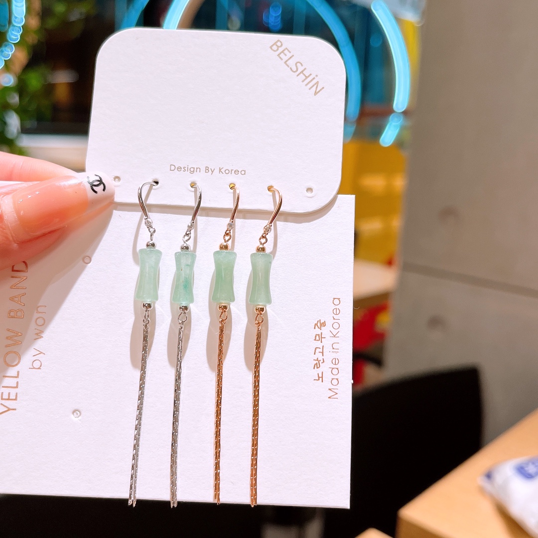 ラグジュアリー純銀ドロップ＆スレッドイヤリングシルバー 新年