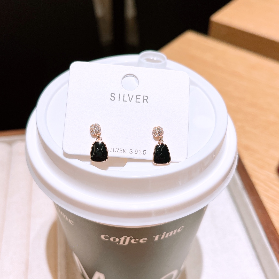 Solid Silver Earrings Vintage Engagement Gold