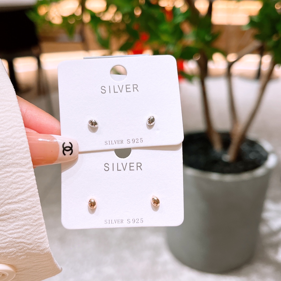 S925 Sterling Silver Earrings Lively Anniversary Gold