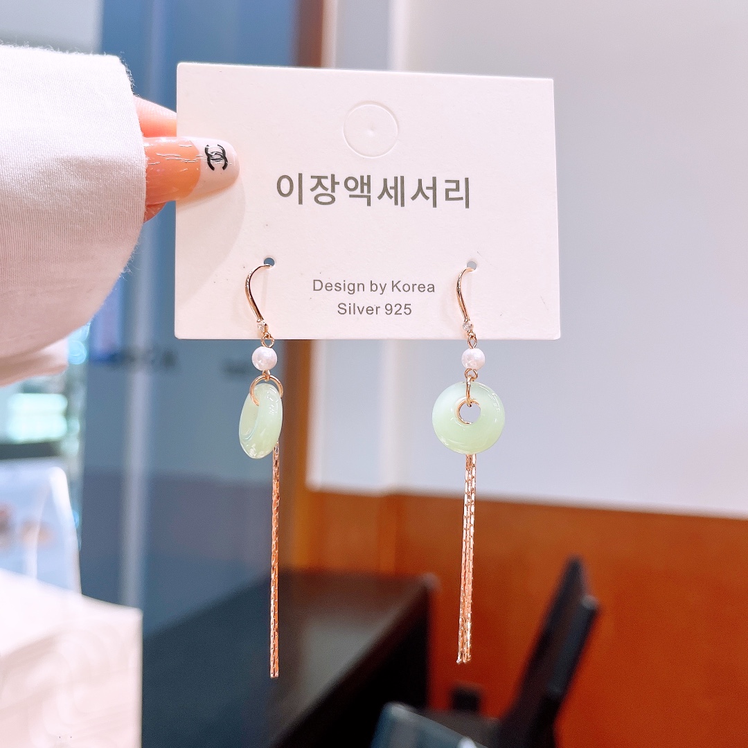 インスタ風高品質シルバードロップ＆スレッドイヤリングシルバー 婚約