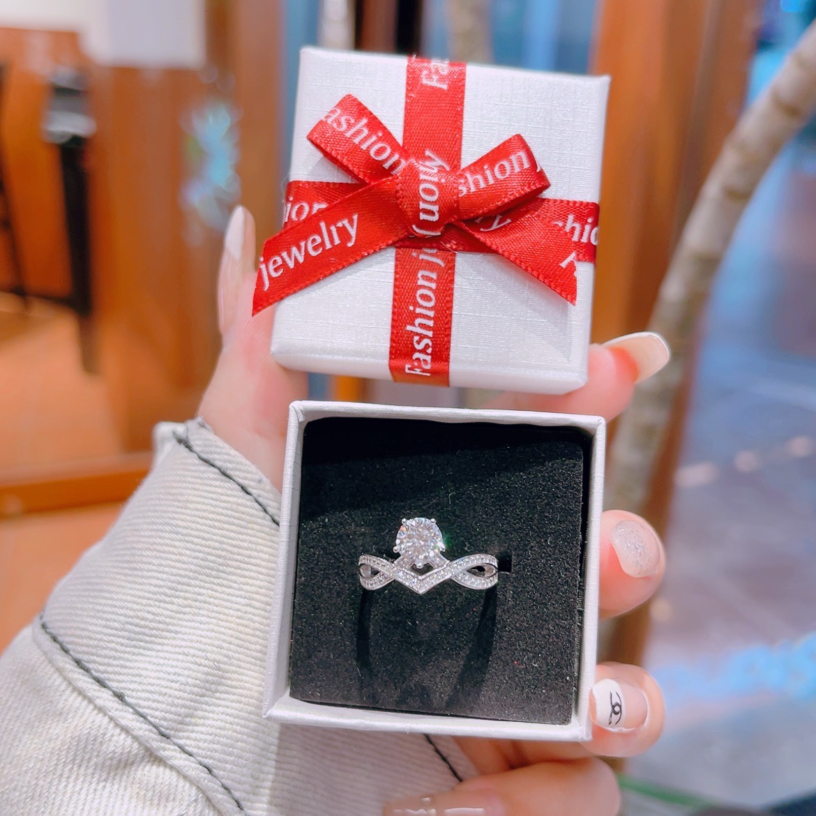 Fine Silver Moissanite Ring Fresh Housewarming Silver