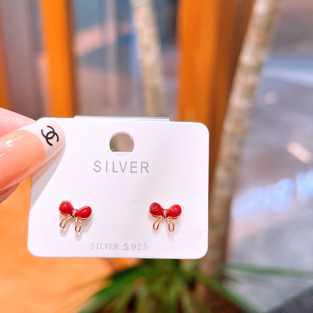 High Polish Silver Earrings Elegant Spring Festival Gold