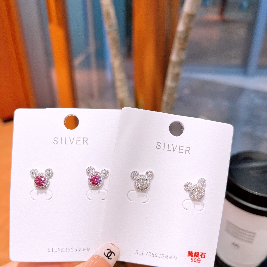 Fine Silver Moissanite Studs Vintage Date Night Gold