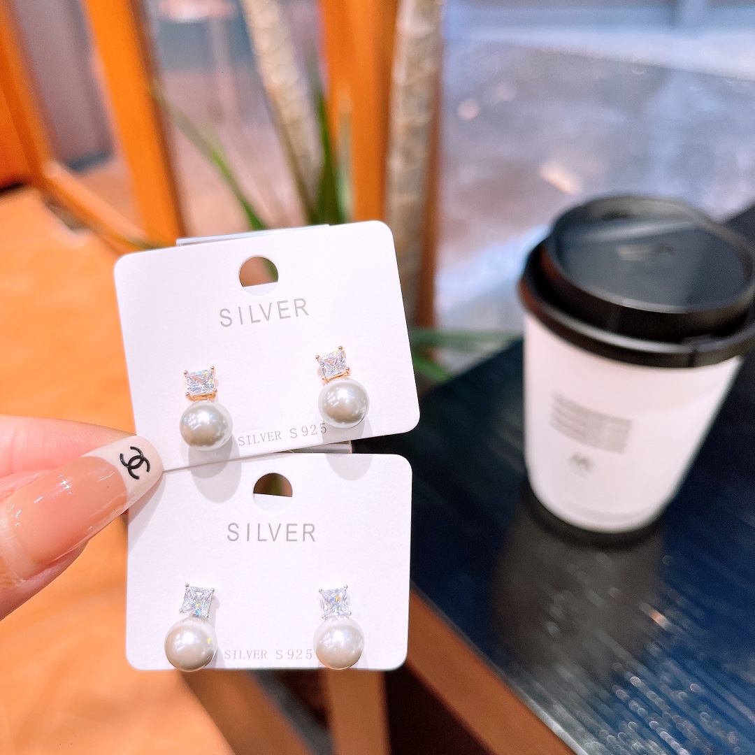 Hypoallergenes Silber Ohrringe Ultra minimalistisch Party Silber