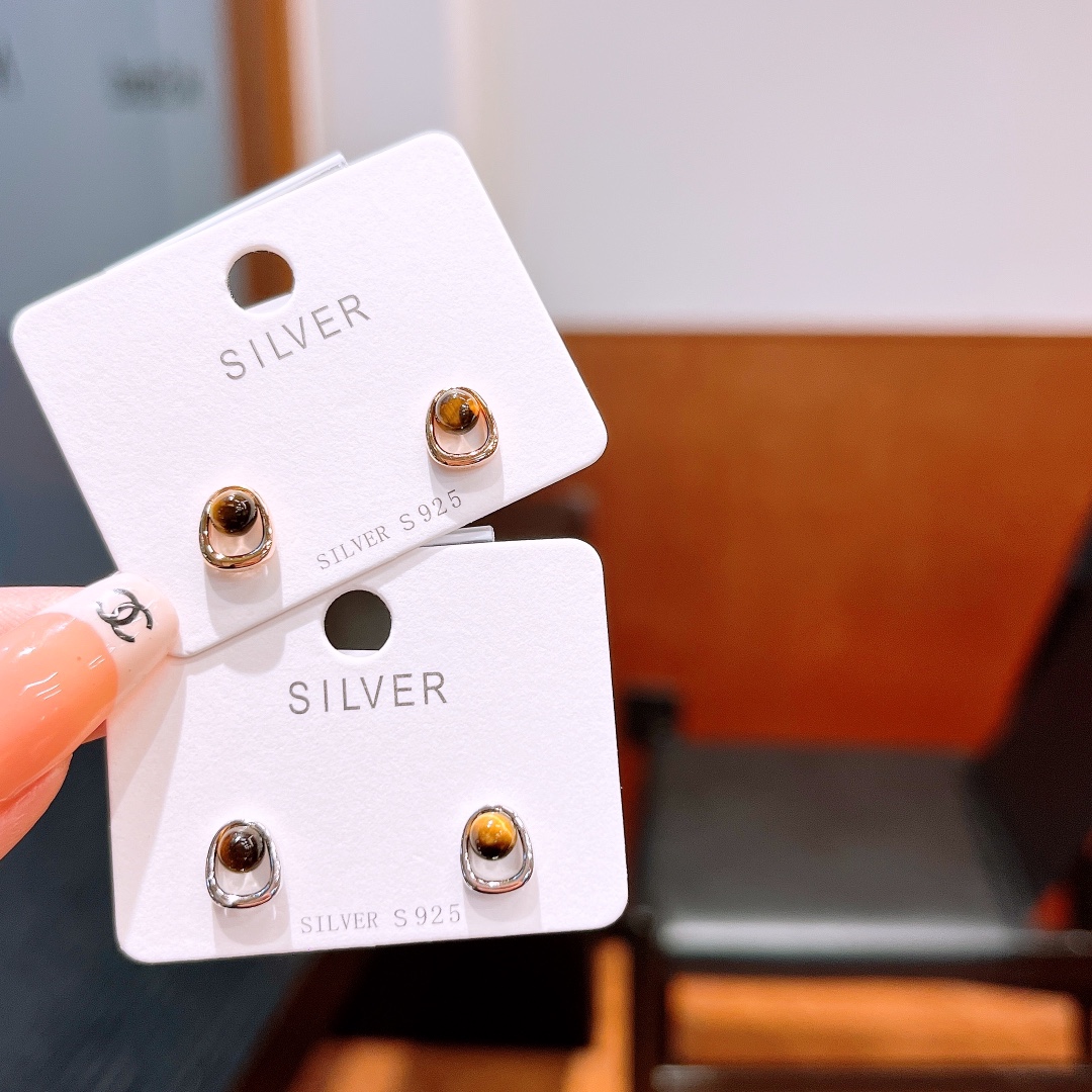 Solid Silver Earrings Ins Style Housewarming Silver