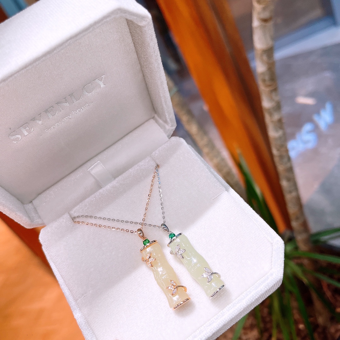 Fine Silver Hetian Jade Necklace Sweet & Cool Birthday Silver