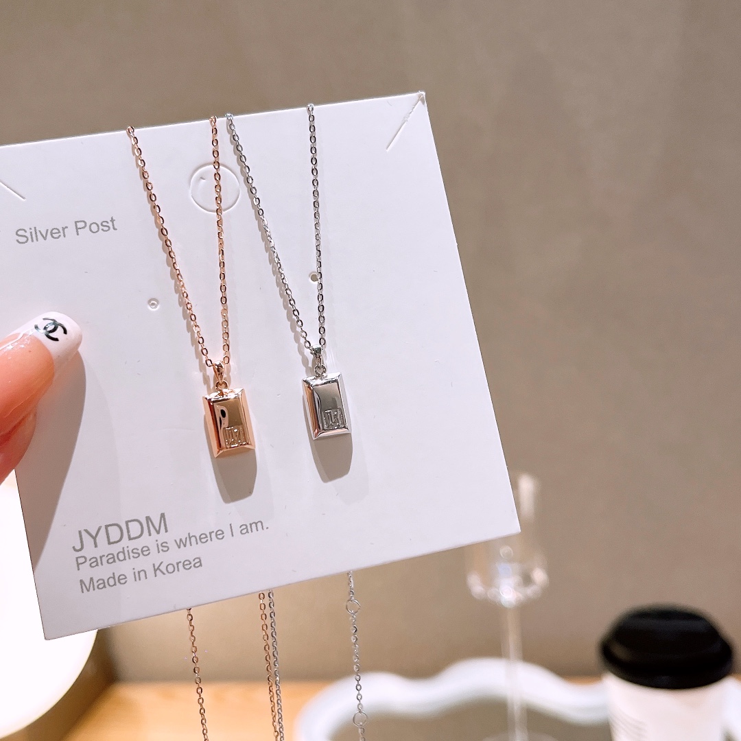 Hypoallergenic Silver Necklace Minimalist Date Night Silver