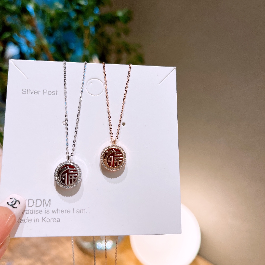 S925 Sterlingsilber Kette Romantisch Alltag Gold