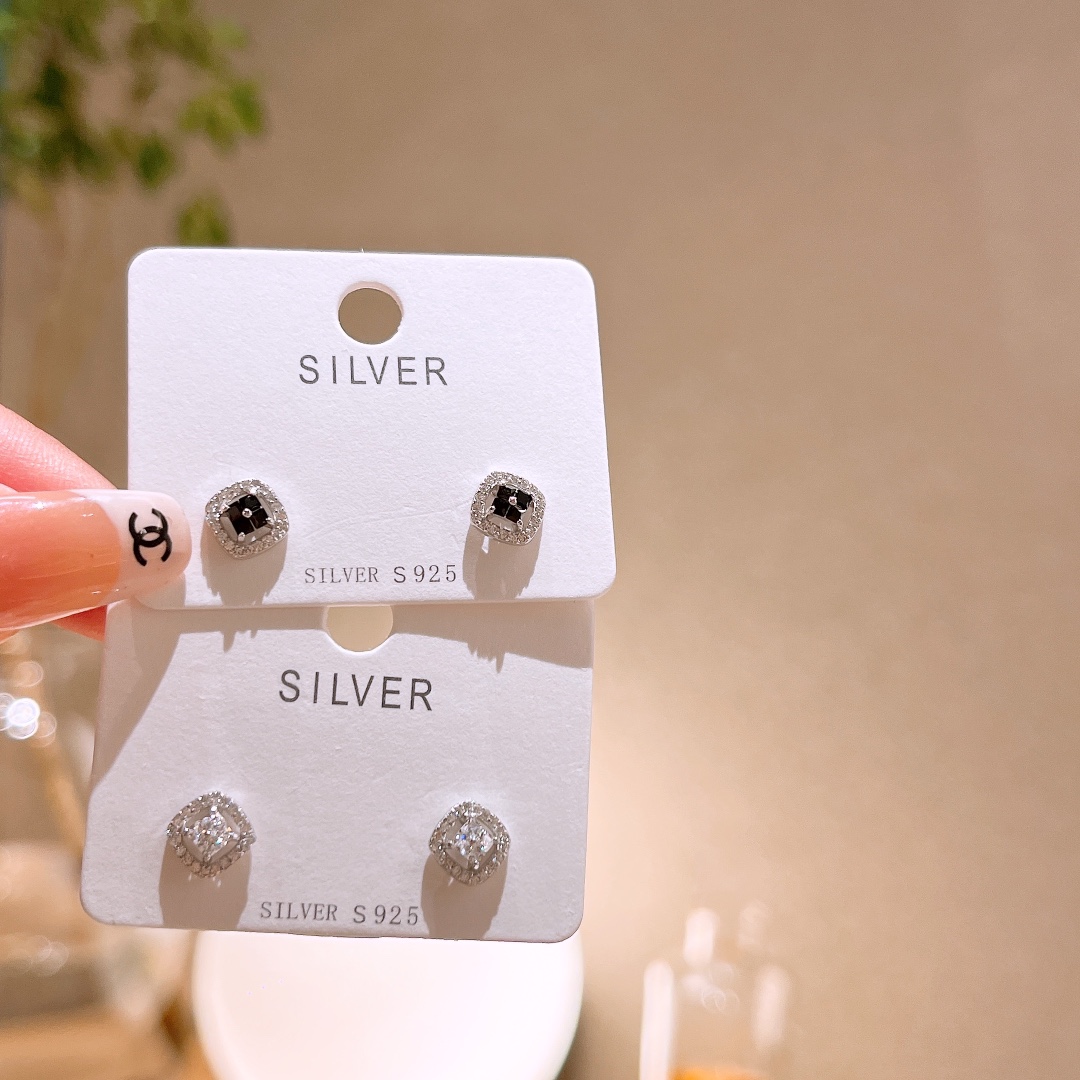 S925 Sterling Silver Earrings Precision Father's Day Gold