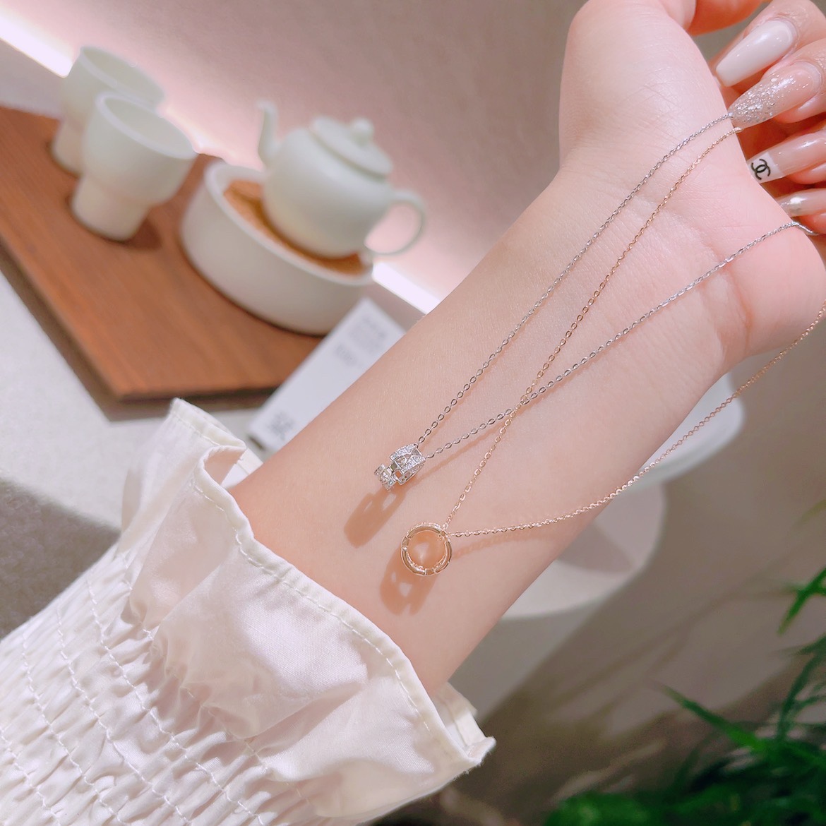 Low Allergy Silver Necklace Delicate Party Silver