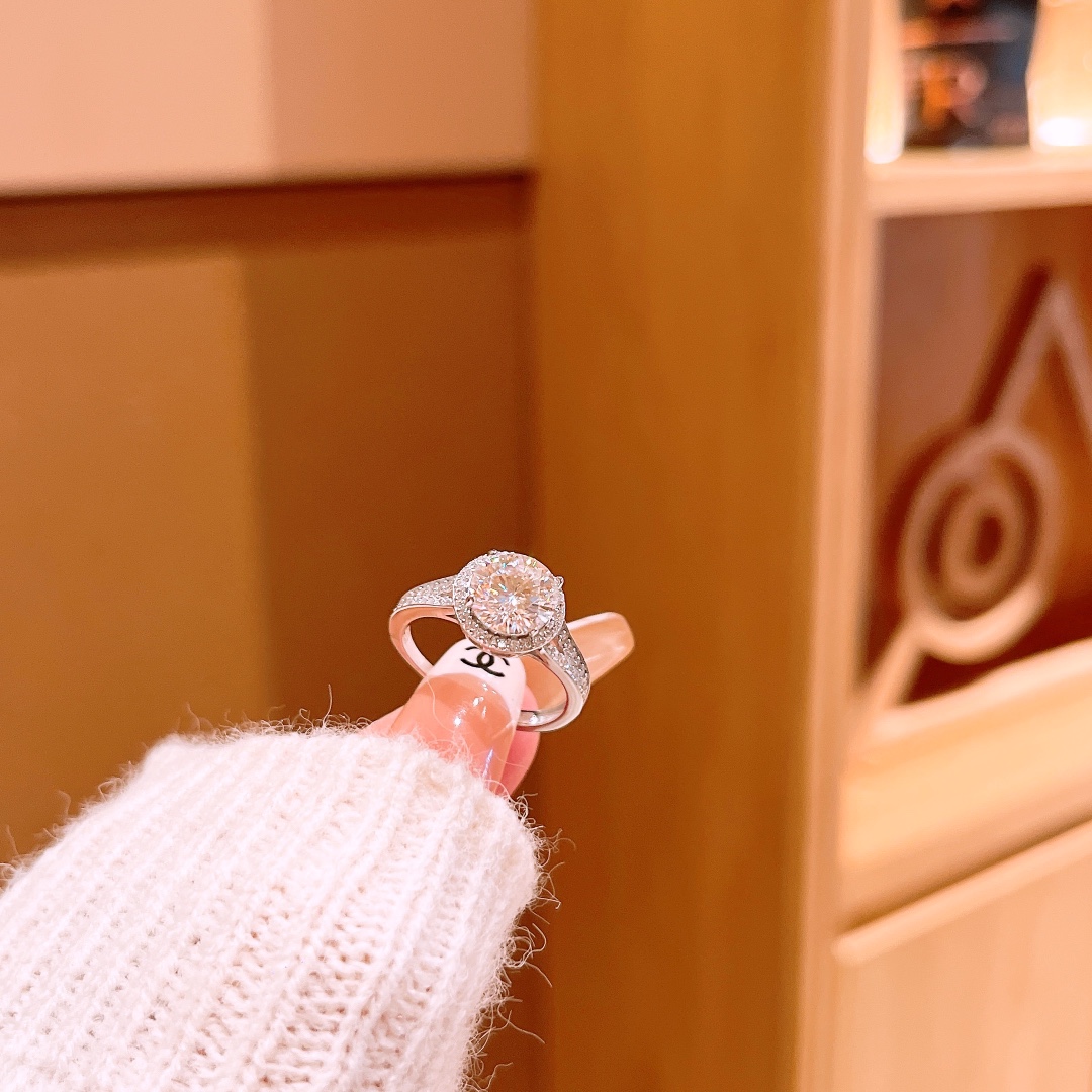 Solid Silver Moissanite Ring Forest Proposal Gold