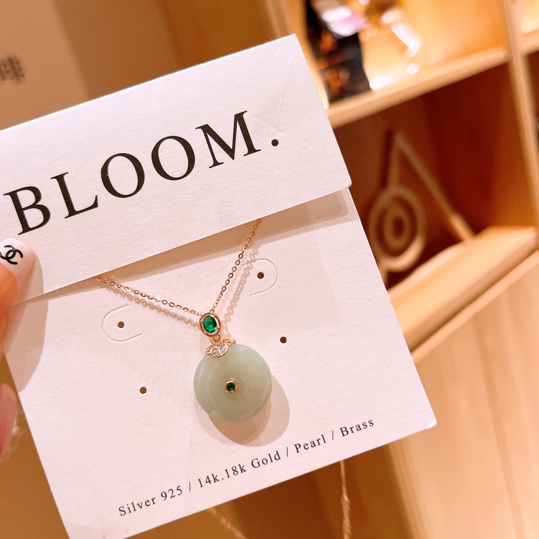 S925 Sterling Silver Hetian Jade Necklace French Self-love Silver