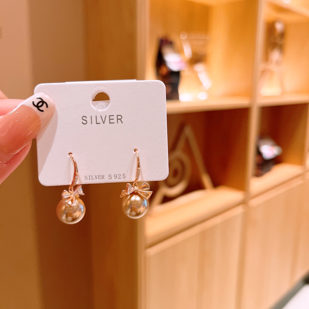 優しい高品質シルバードロップ＆スレッドイヤリングシルバー 誕生日