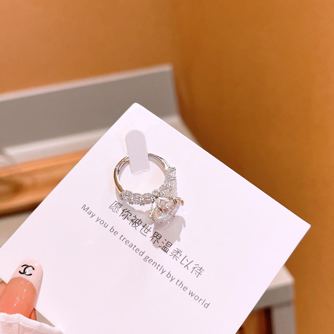 Nickel Free Silver Moissanite Ring Sweet & Cool Party Silver