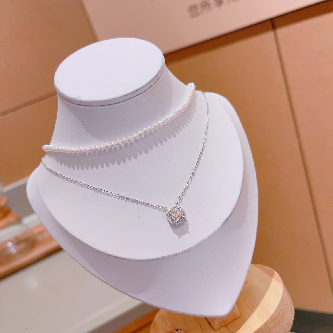 Feinsilber Moissanit Kette Ultra minimalistisch Jahrestag Silber