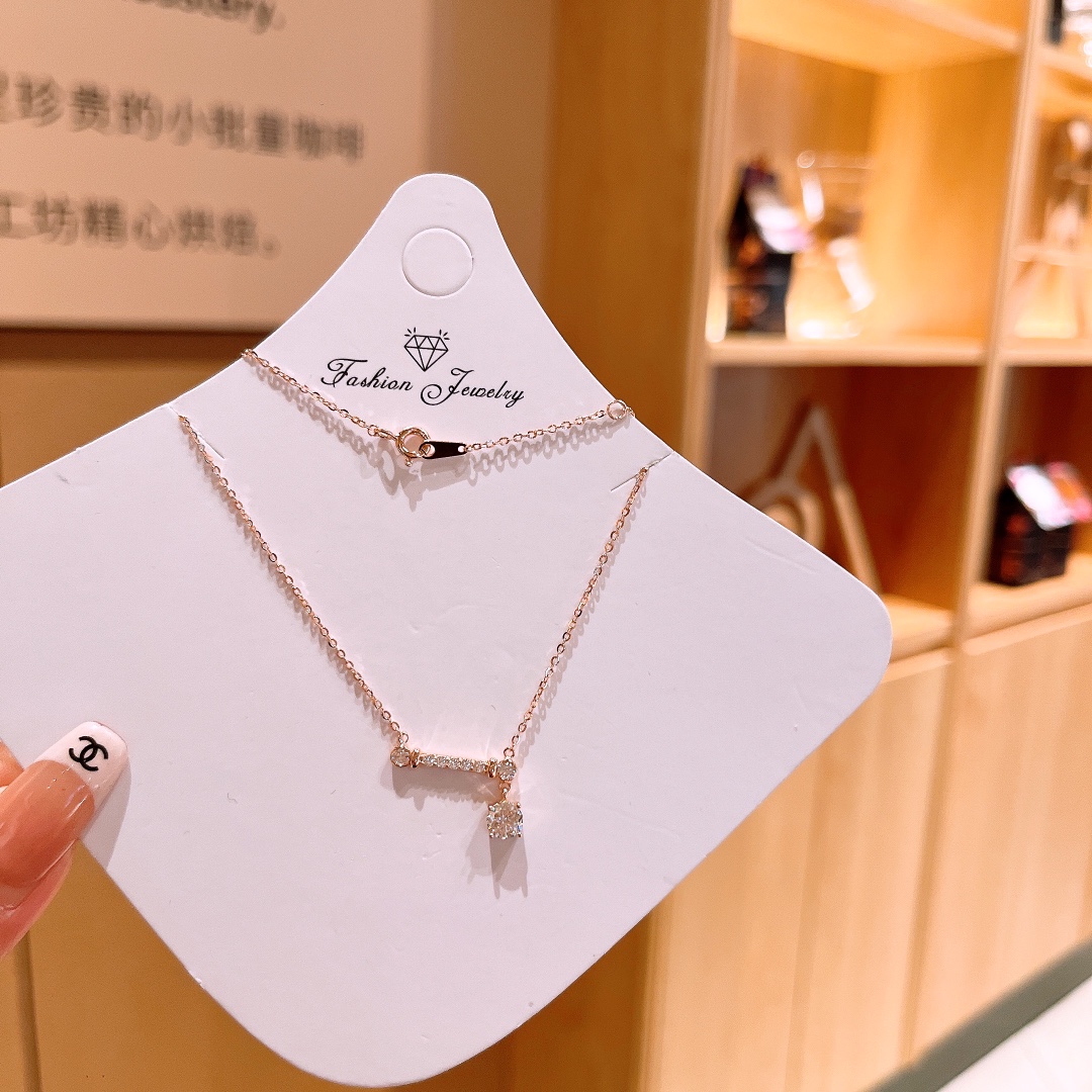 Nickelfreies Silber Moissanit Kette Schick Valentinstag Gold