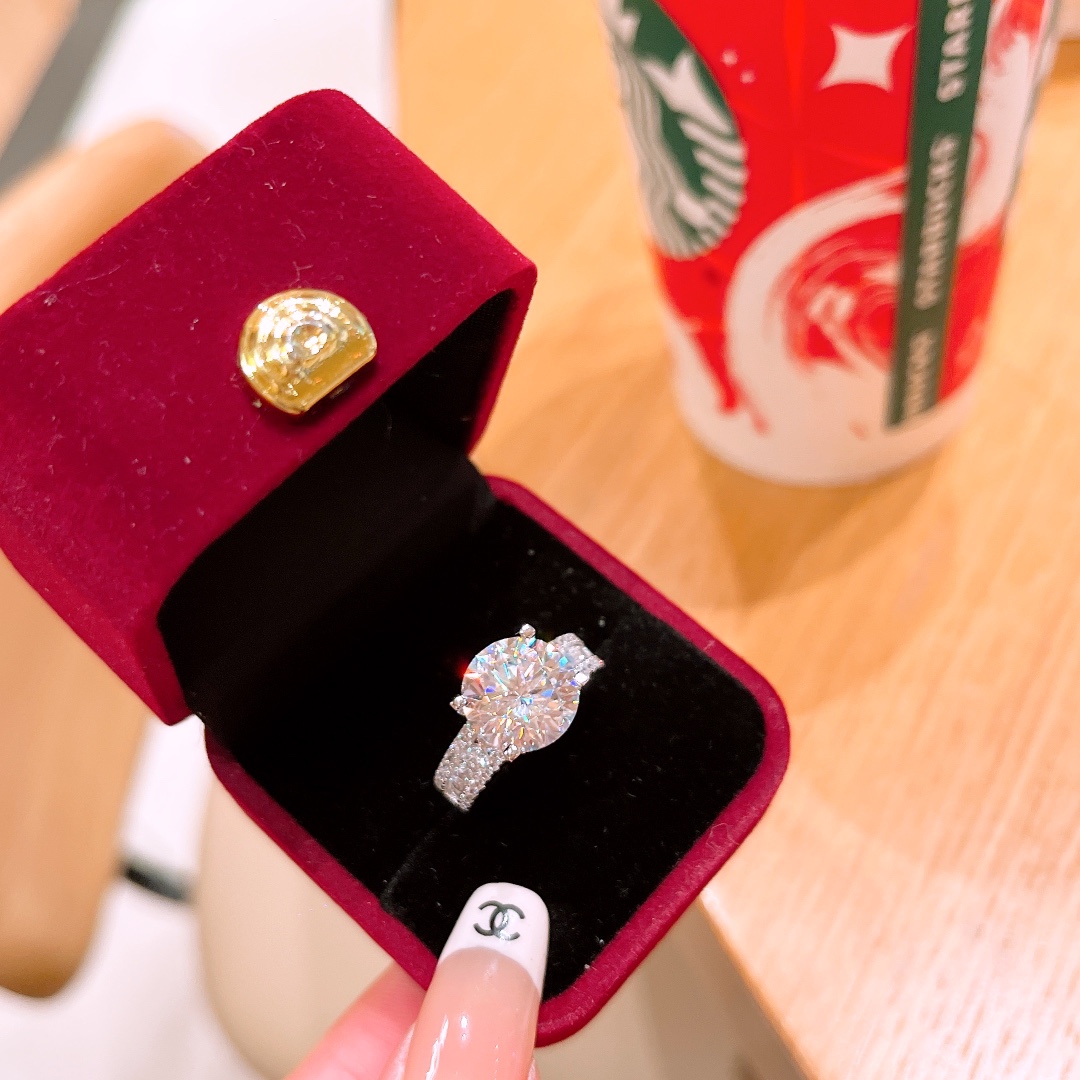 Hypoallergenic Silver Moissanite Ring Dainty Birthday Gold