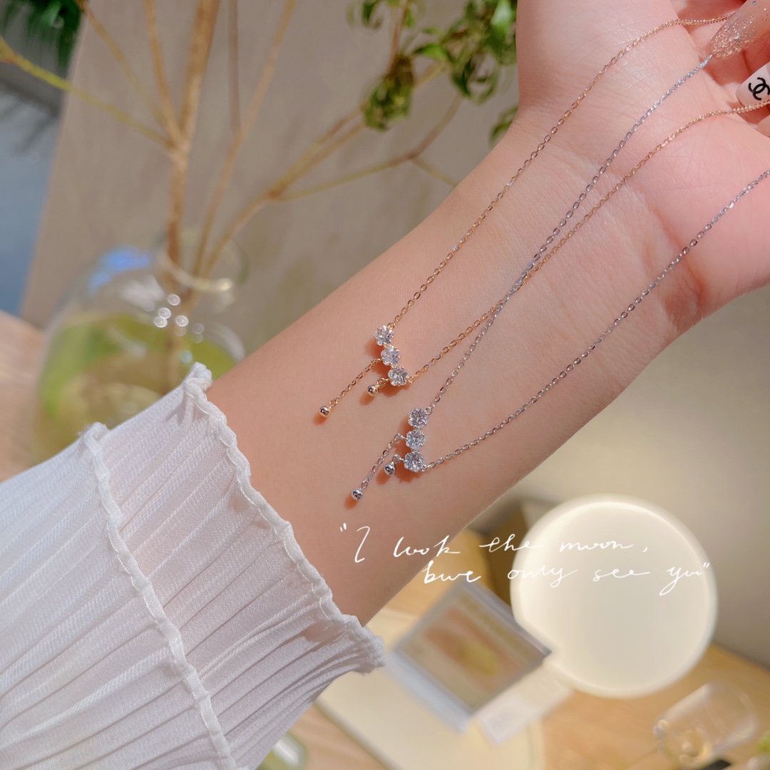 High Polish Silver Necklace Artistic Graduation Gold