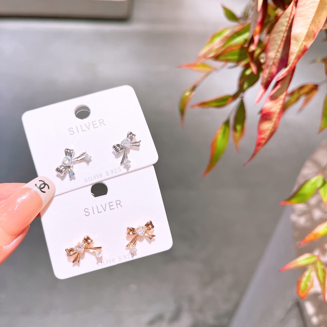 Nickel Free Silver Earrings Korean Style New Year Gold