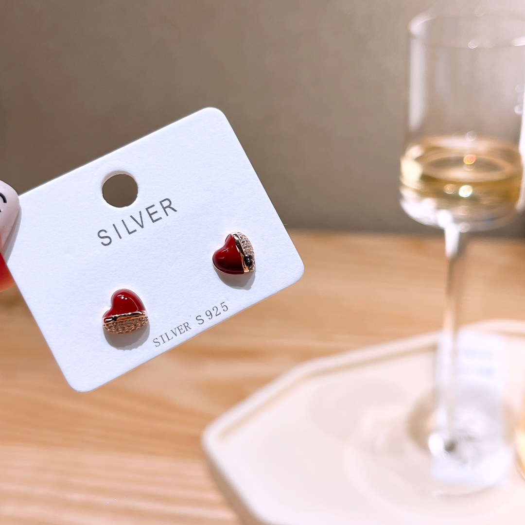 Solid Silver Earrings Korean Style Office Silver