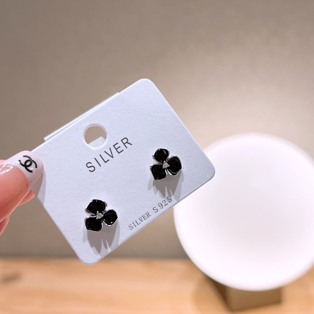 Nickel Free Silver Earrings Light Luxury Wedding Gold