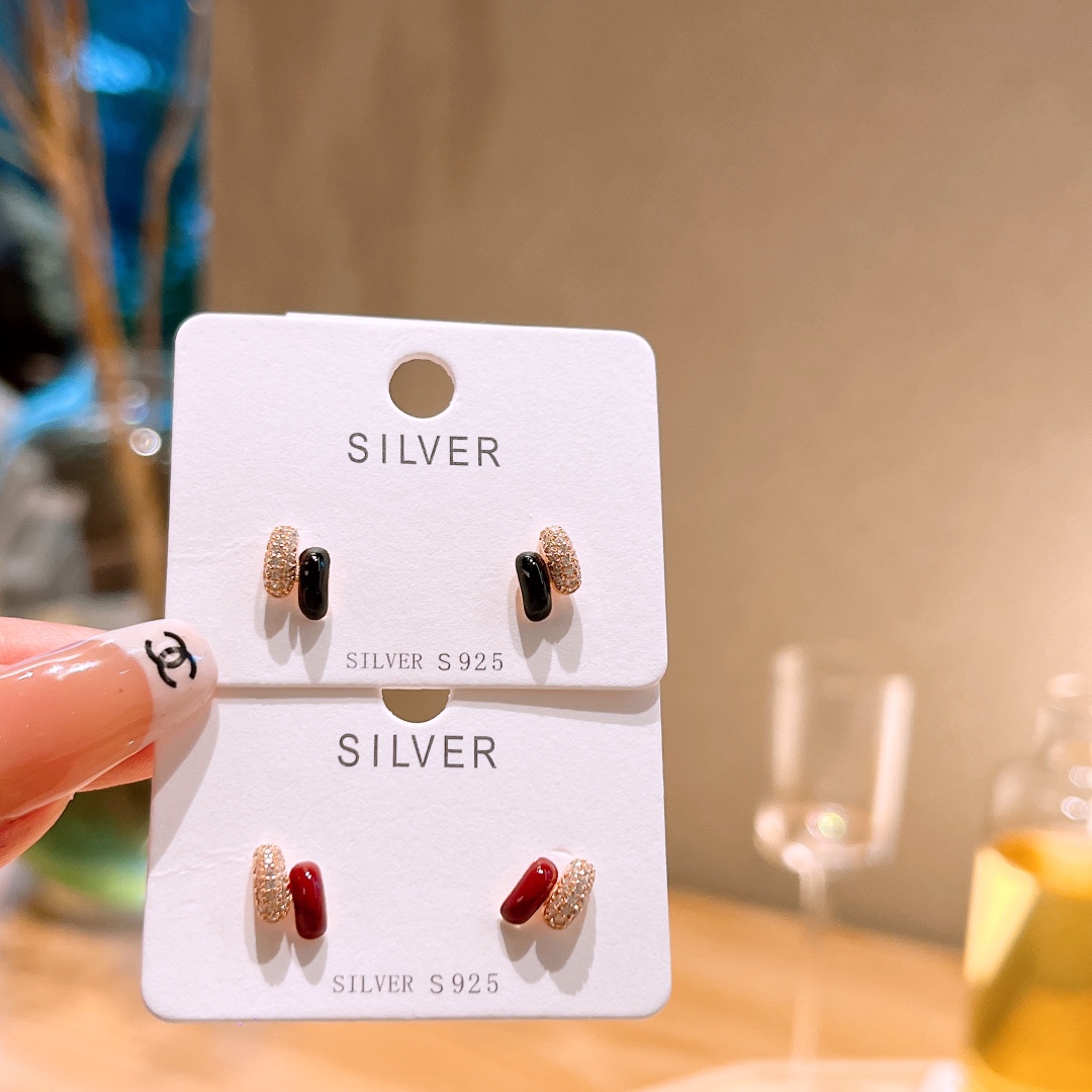 High Polish Silver Earrings Unique New Year Silver