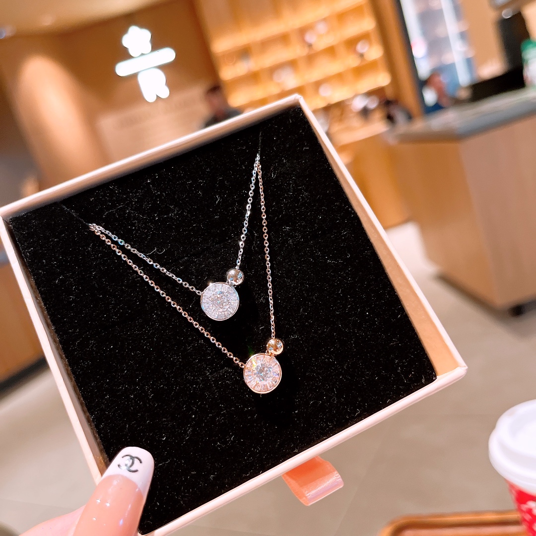 925 Silver Moissanite Necklace French Valentine's Day Silver