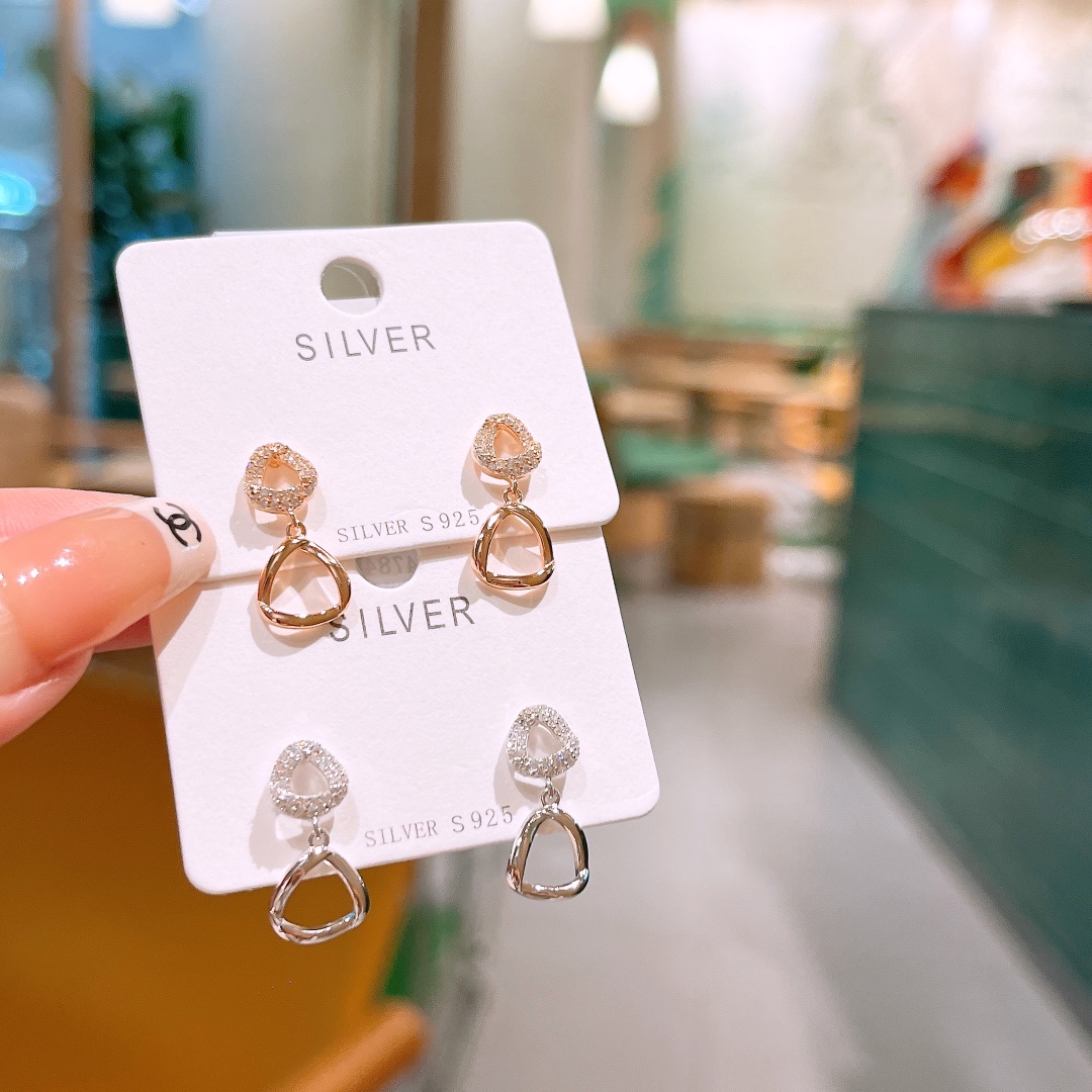 925 Silver Earrings Intellectual Birthday Gold