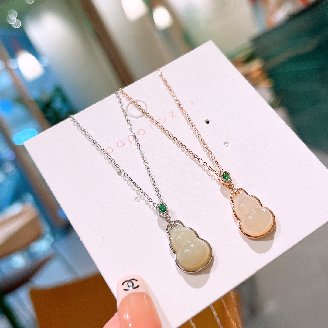 Low Allergy Silver Hetian Jade Necklace Playful Teacher's Day Gold