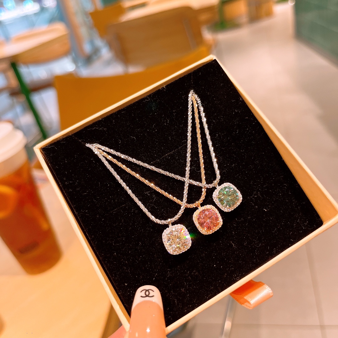 Hypoallergenes Silber Moissanit Kette Hochwertig Neujahr Silber