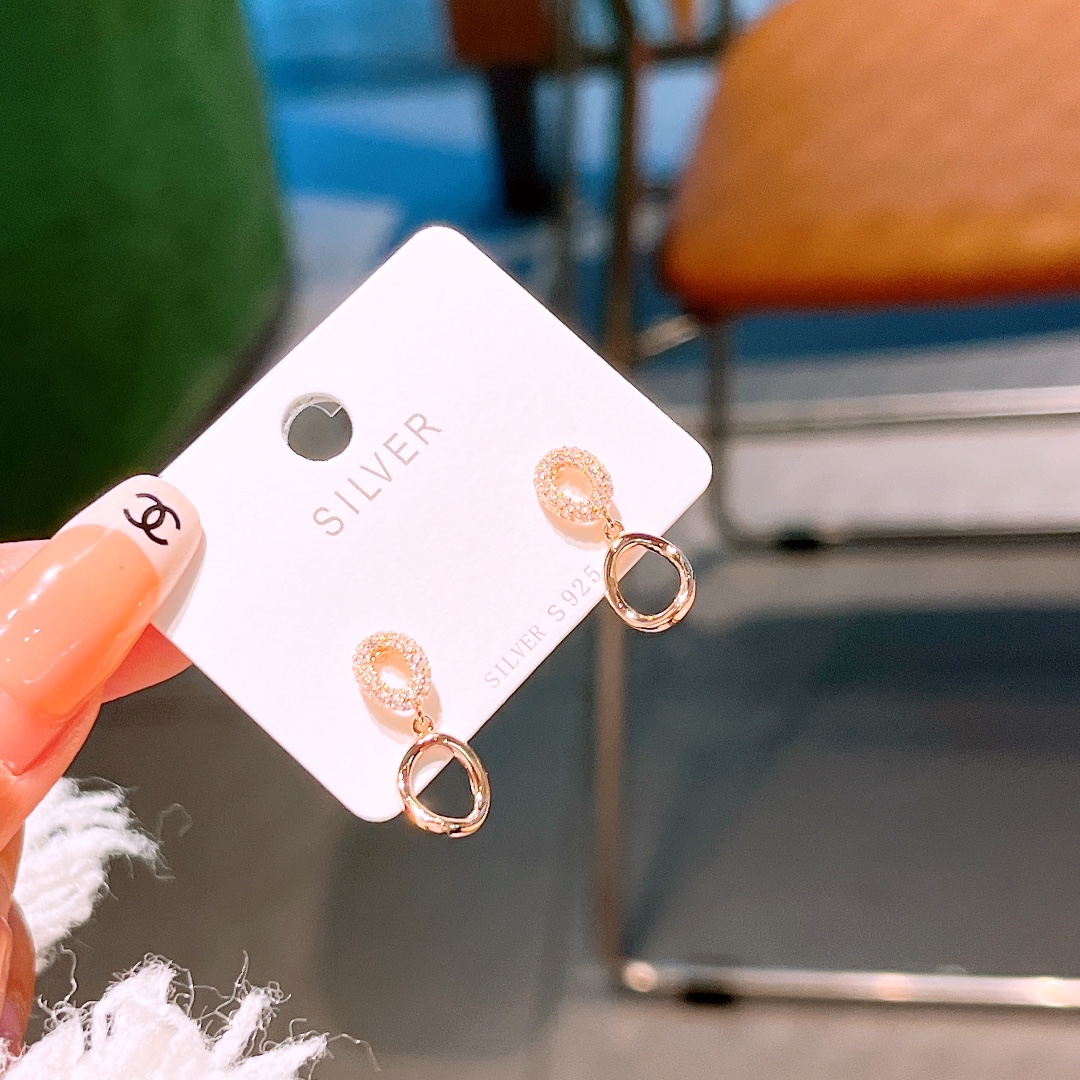 Allergiearmes Silber Ohrringe Rein Jahrestag Gold