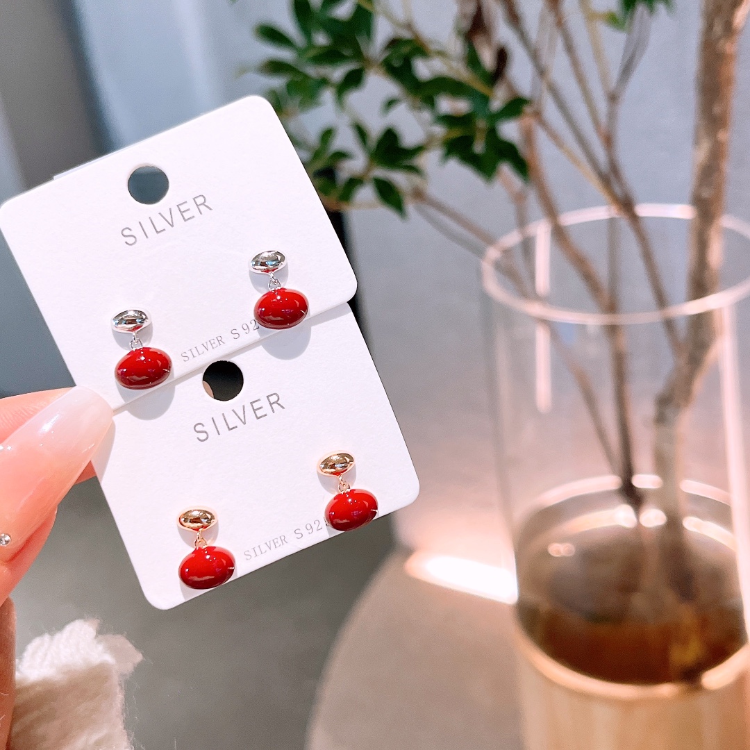 S925 Sterling Silver Earrings Artistic Self-love Gold