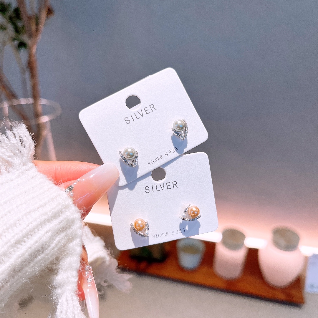 S925 Sterling Silver Earrings Artistic Annual Party Gold