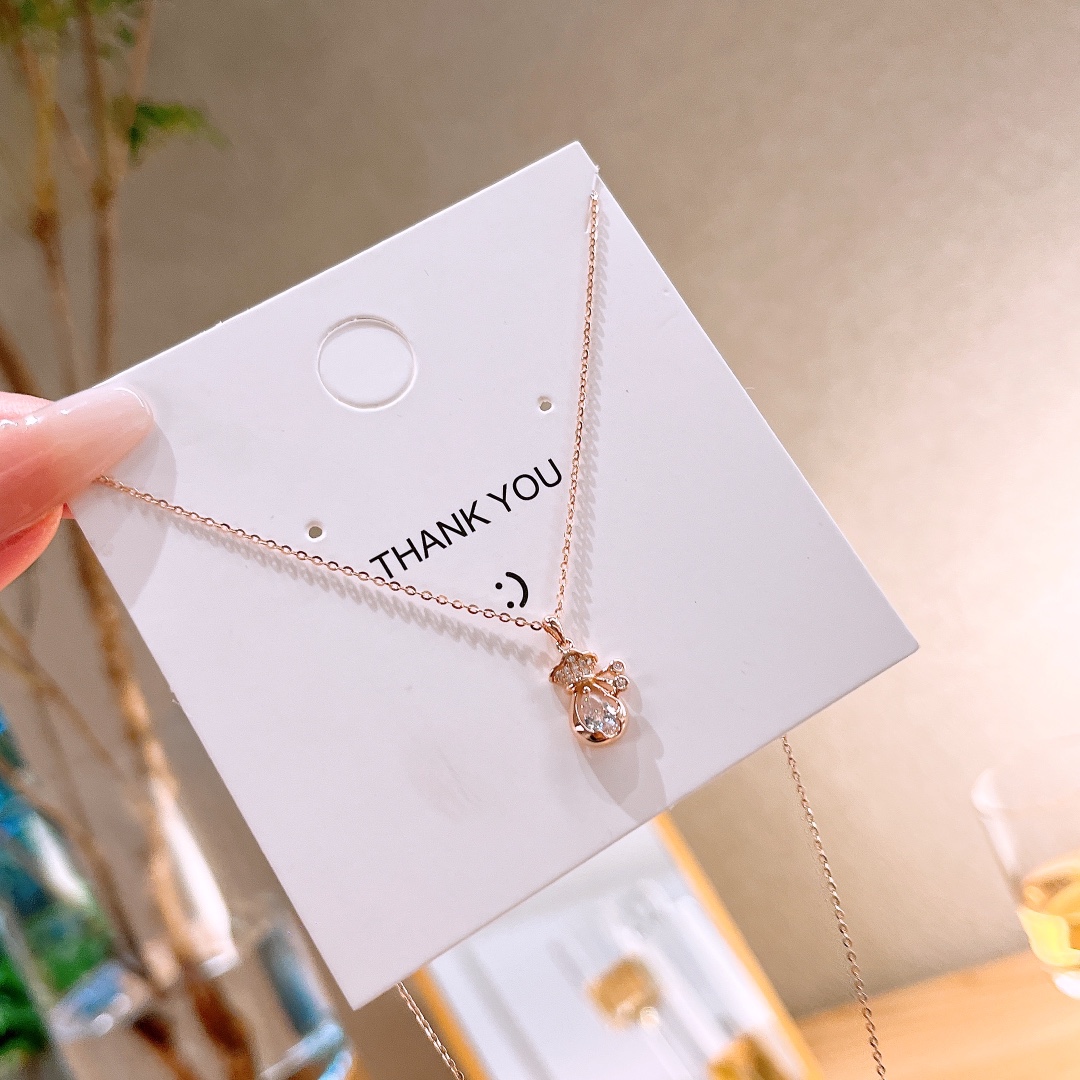 レトロS925スターリングシルバーネックレスゴールド 新年