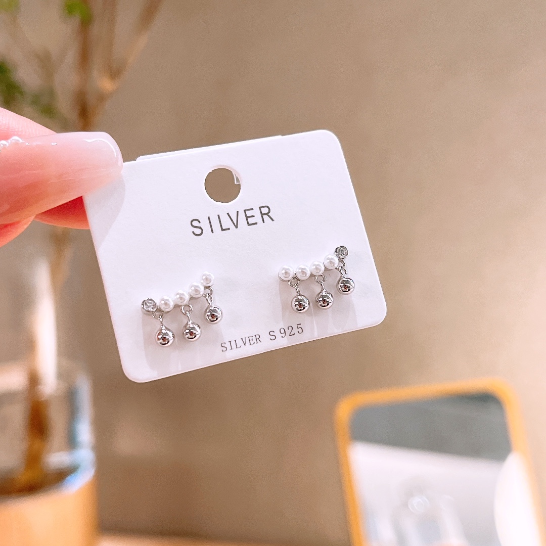 アーティスティックS925スターリングシルバーイヤリングゴールド パーティー